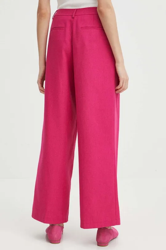 Kalhoty dámské růžová barva Hlavní materiál: 70 % Viskóza, 30 % Len Podšívka kapsy: 100 % Polyester