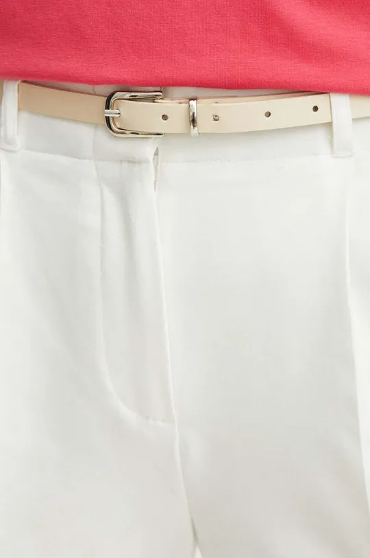 biały Spodnie damskie chino gładkie kolor biały