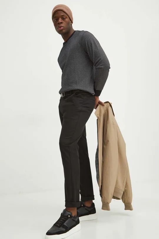 czarny Spodnie męskie chino kolor czarny Męski