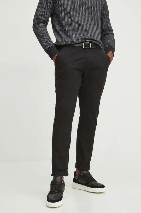 Spodnie męskie chino kolor czarny czarny