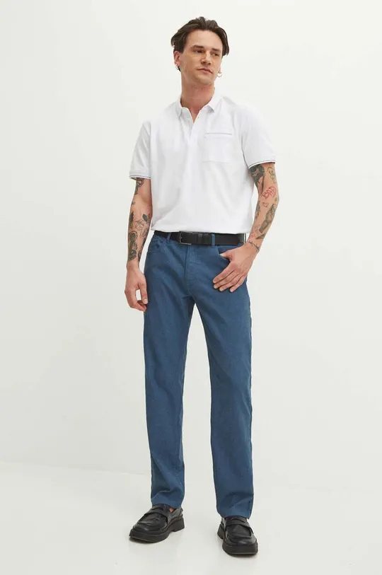 Spodnie męskie regular kolor niebieski niebieski