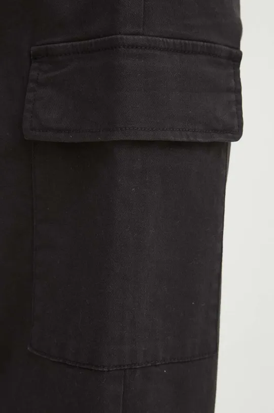 Spodnie męskie z kieszeniami cargo kolor czarny Męski