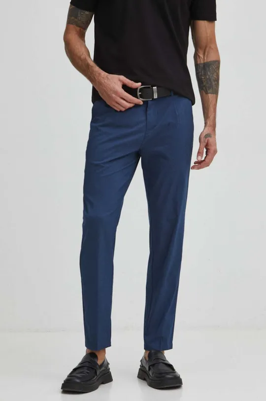 Spodnie męskie slim gładkie kolor niebieski niebieski