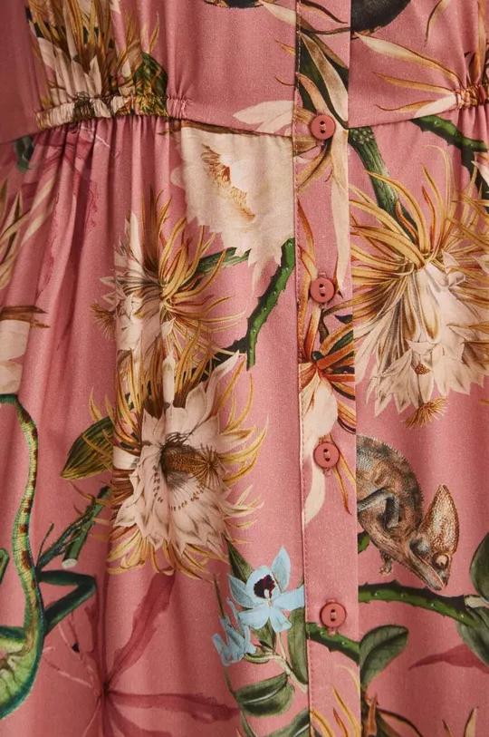 Sukienka damska midi wzorzysta kolor różowy
