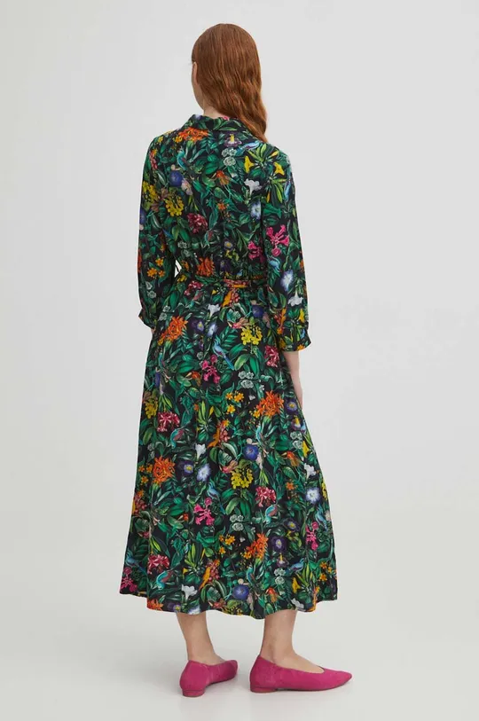 Sukienka damska midi z wiskozy wzorzysta kolor multicolor 100 % Wiskoza