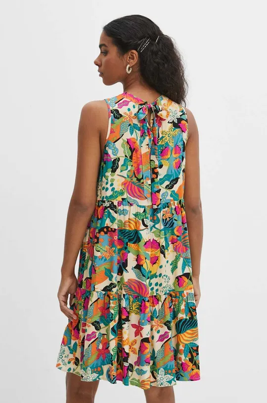 Sukienka damska midi wzorzysta kolor beżowy 100 % Wiskoza