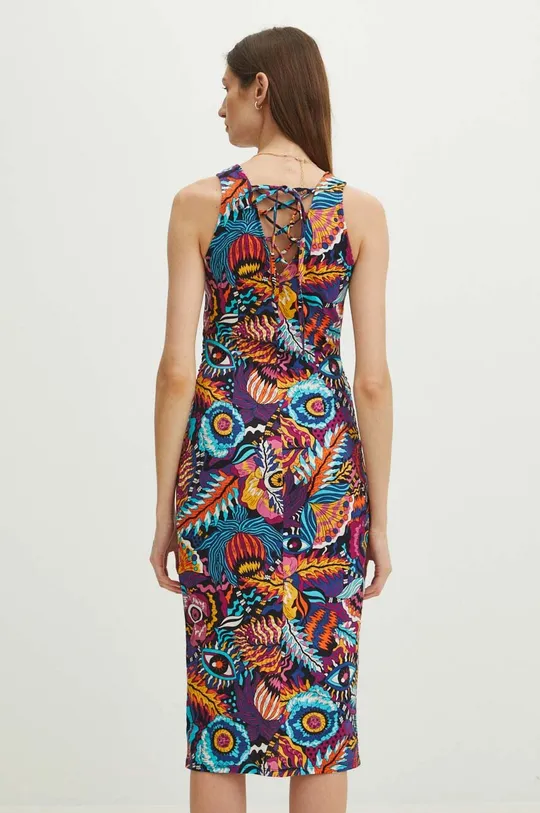 Sukienka bawełniana damska midi wzorzysta kolor multicolor 100 % Bawełna
