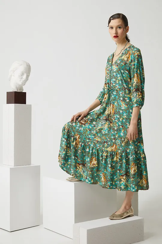 turkusowy Sukienka z kolekcji Eviva L'arte kolor turkusowy Damski