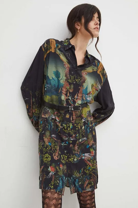 Šaty midi z kolekcie Eviva L'arte čierna farba