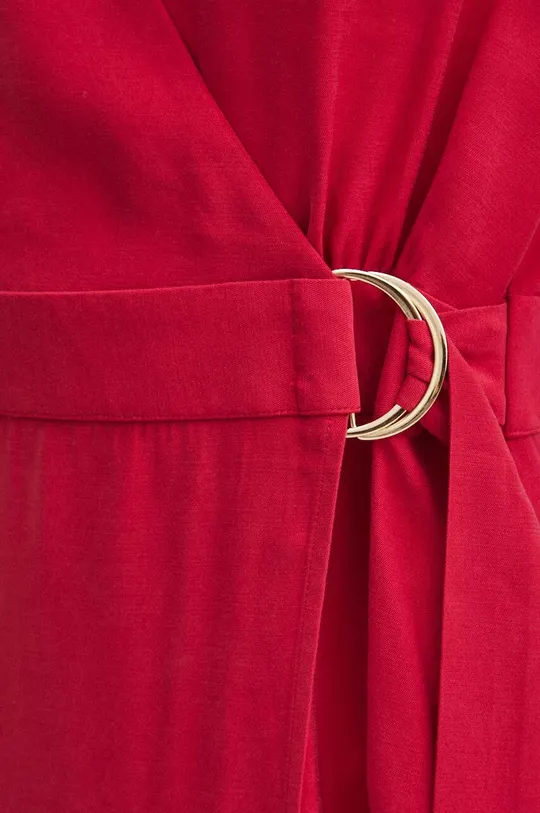 Sukienka damska midi gładka kolor czerwony