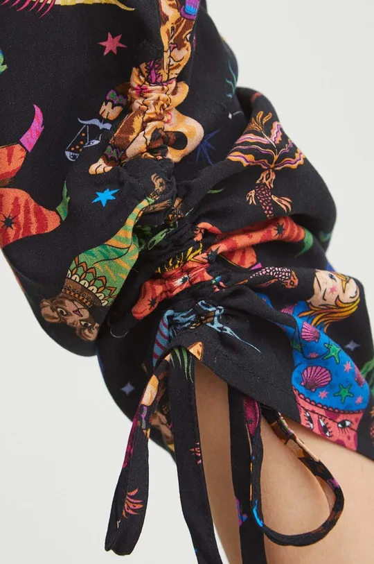 Sukienka damska z kolekcji Dzień Kota wzorzysta kolor czarny