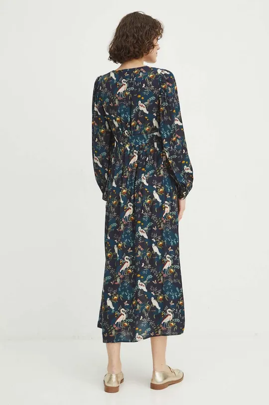 tyrkysová Šaty dámska midi z kolekcie Graphics Series tyrkysová farba
