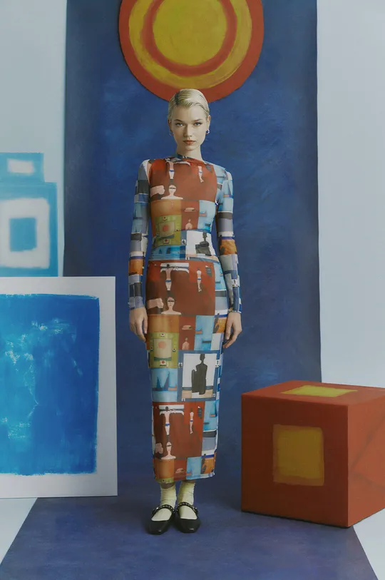 viacfarebná Šaty dámske maxi z kolekcie Jerzy Nowosielski x Medicine viac farieb Dámsky