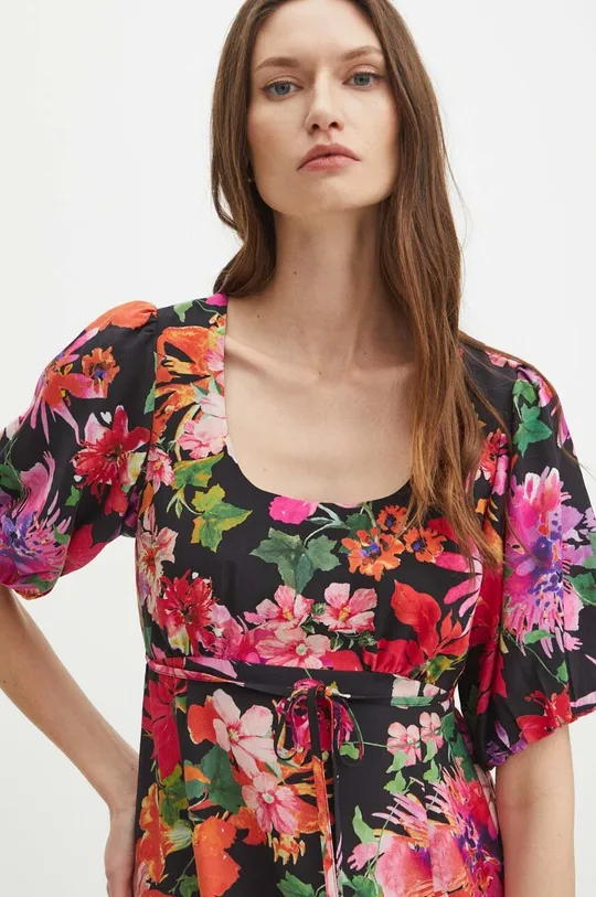 Šaty dámske maxi kvetované s prímesou modalu viac farieb viacfarebná