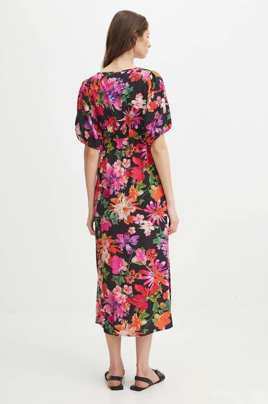 Sukienka damska maxi w kwiaty z modalu kolor multicolor 100 % Modal