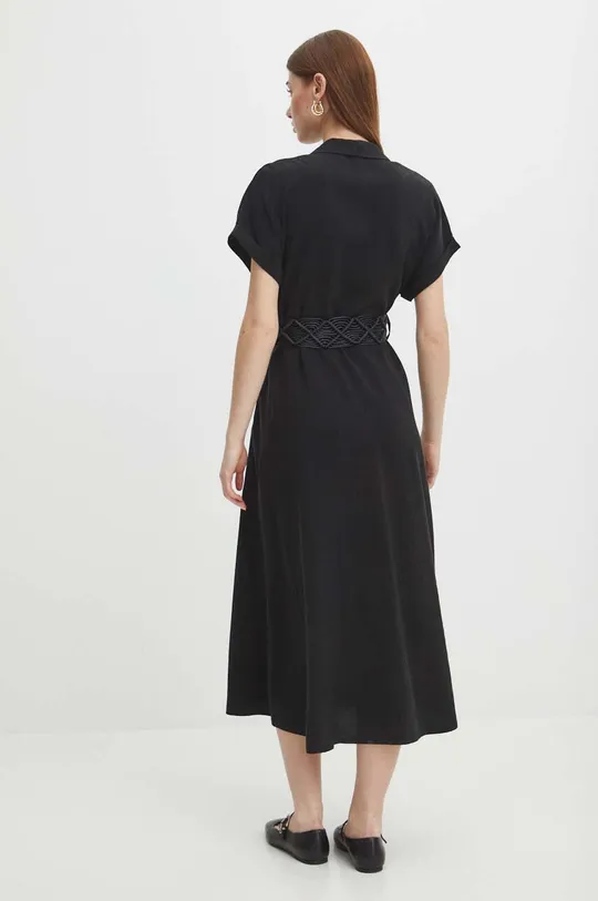 Sukienka damska midi gładka kolor czarny 80 % Modal, 20 % Poliester
