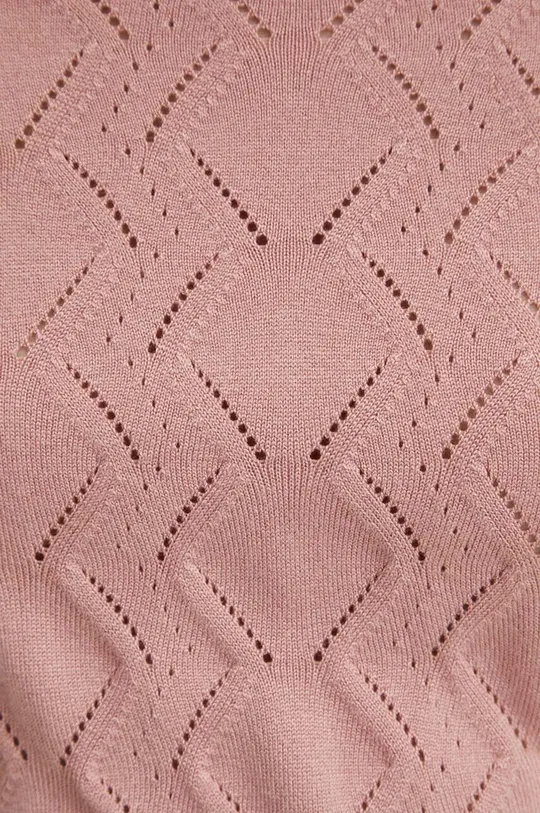 Sweter damski ażurowy kolor różowy Damski
