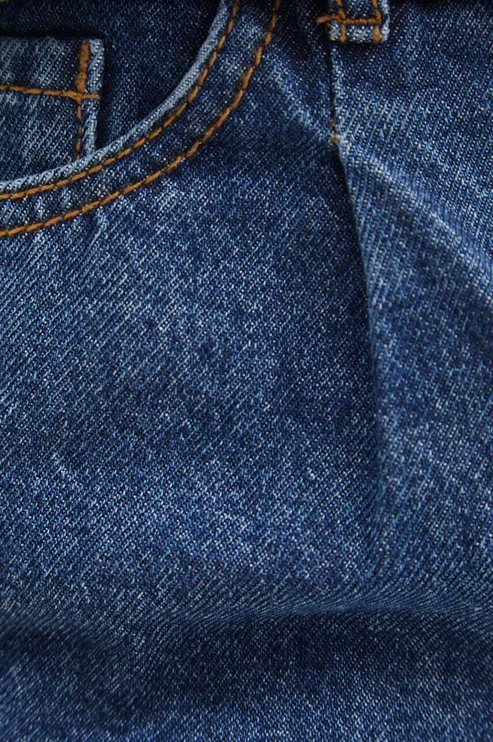 granatowy Szorty jeansowe damskie z efektem sprania kolor granatowy
