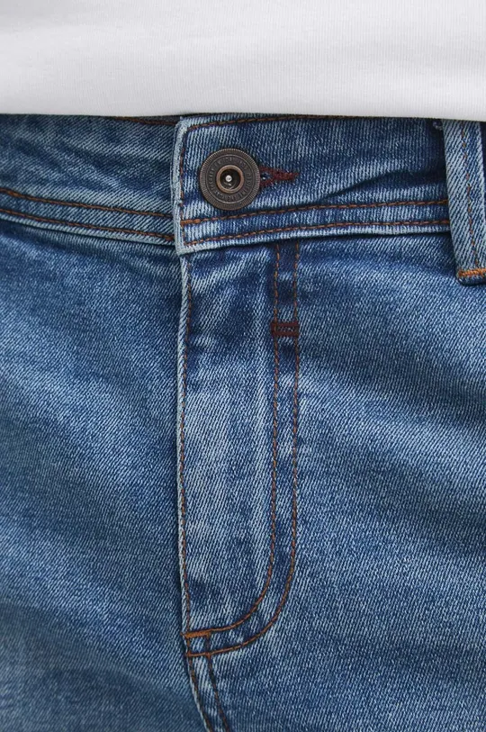 Szorty jeansowe męskie z efektem sprania kolor niebieski niebieski RS24.SZM075