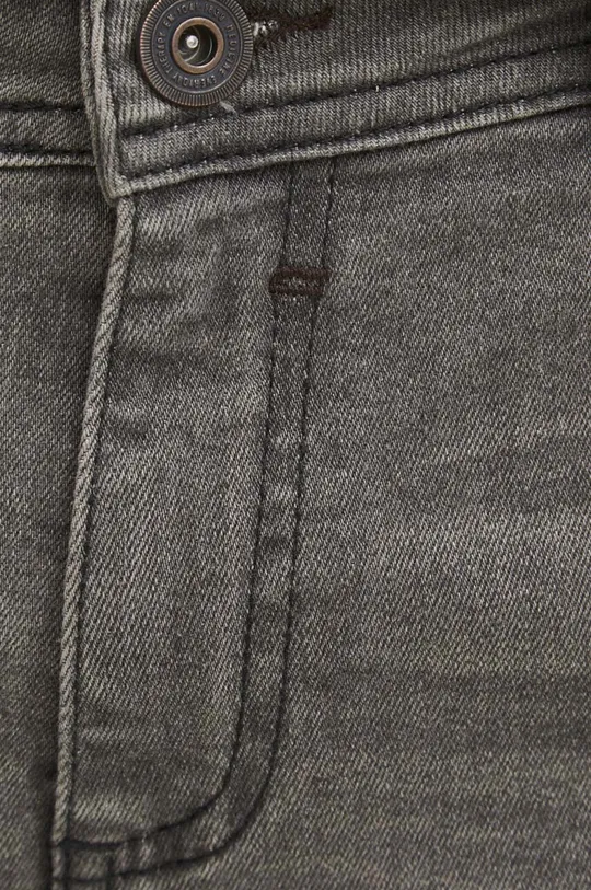 čierna Rifľové krátke nohavice pánske sepraný denim čierna farba