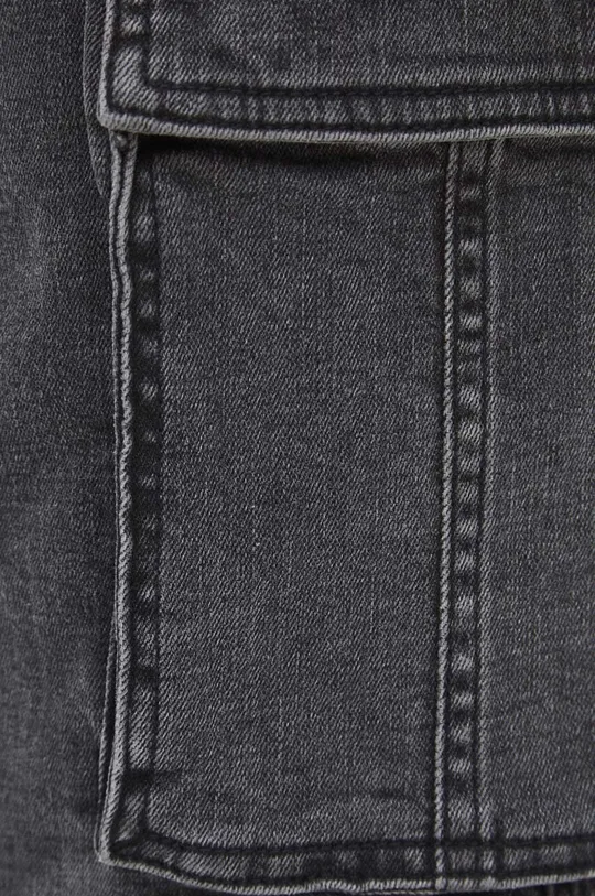 szary Szorty jeansowe męskie z efektem sprania i kieszeniami cargo kolor szary