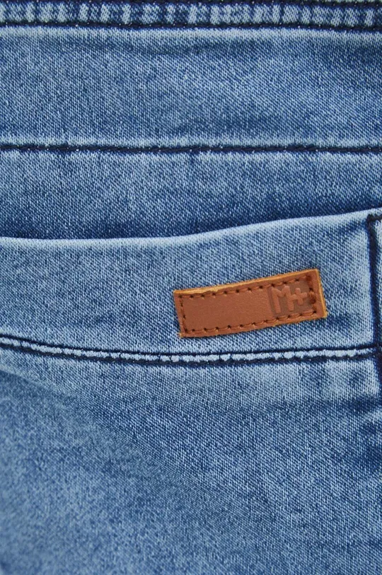 niebieski Szorty jeansowe męskie z efektem sprania kolor niebieski