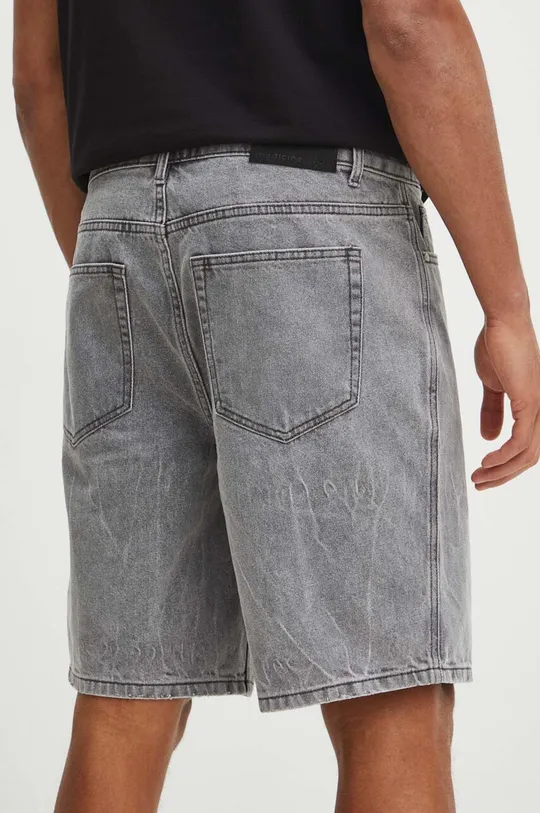 Szorty jeansowe bawełniane męskie z efektem sprania kolor szary Materiał główny: 100 % Bawełna, Podszewka: 100 % Bawełna