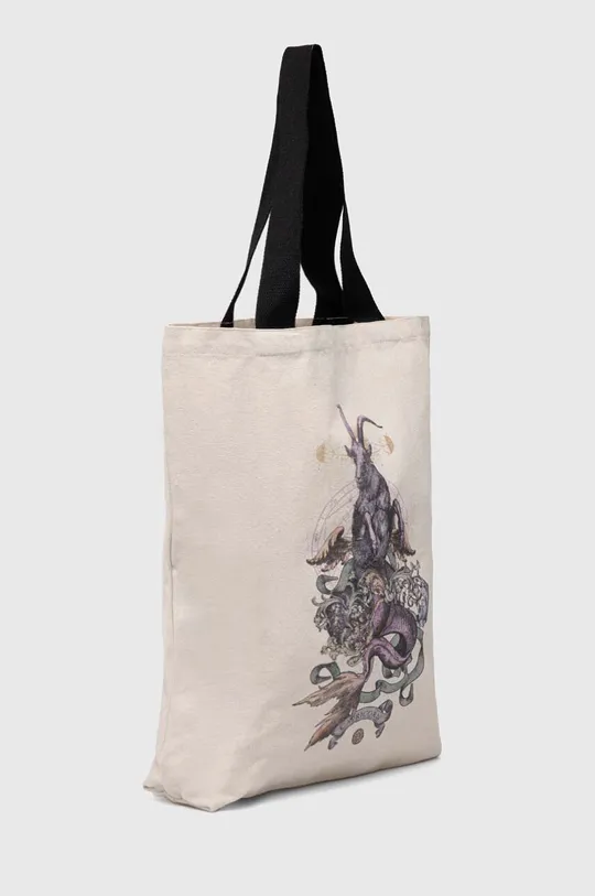 Bavlnená taška dámska z kolekcie Zverokruh - Kozorožec béžová farba béžová