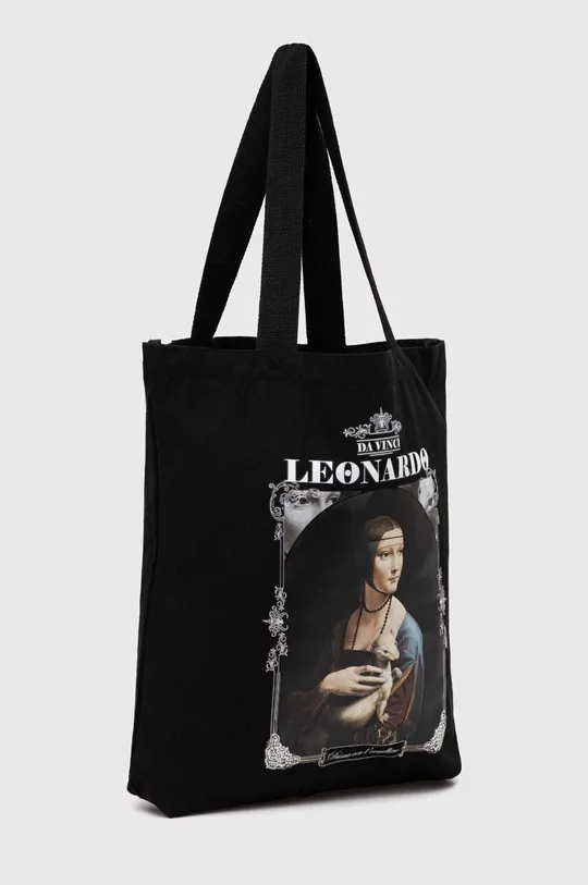 Bavlnená taška dámska z kolekcie Eviva L'arte čierna farba <p>100 % Bavlna</p>