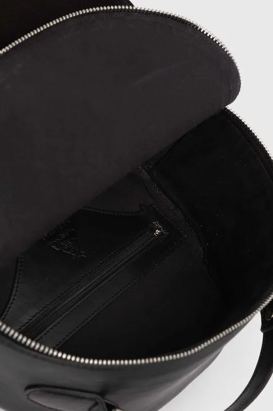 Plecak skórzany damski z zamszowymi wstawkami kolor czarny Damski