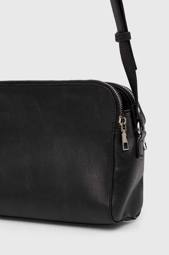 čierna Kožená kabelka dámska čierna farba
