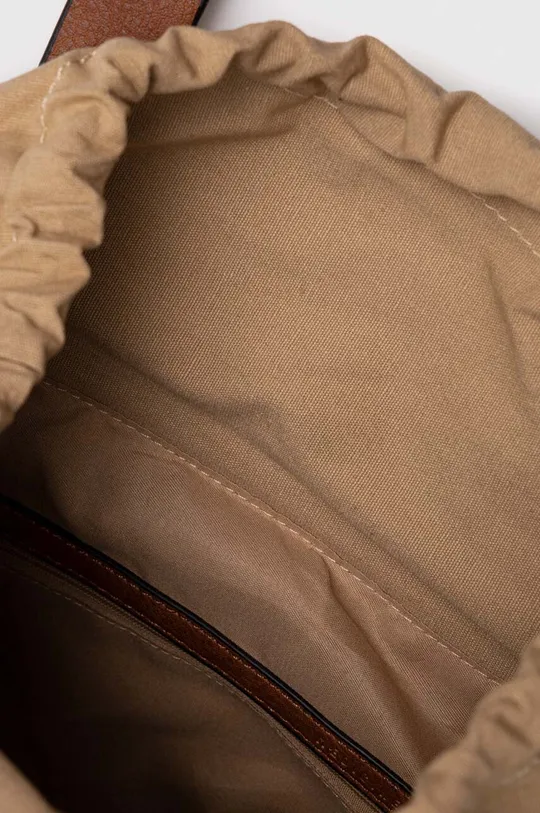 Torebka damska ze skóry ekologicznej z ozdobnym haftem kolor brązowy Damski