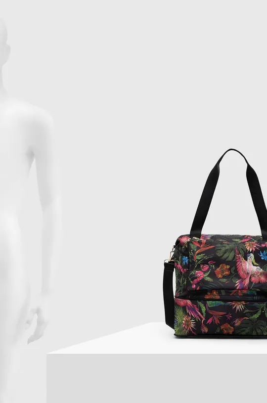 Cestovná taška dámska skladacia so vzorom čierna farba