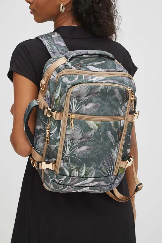 zelená Cestovný ruksak dámsky multifunkčný so vzorom zelená farba Dámsky
