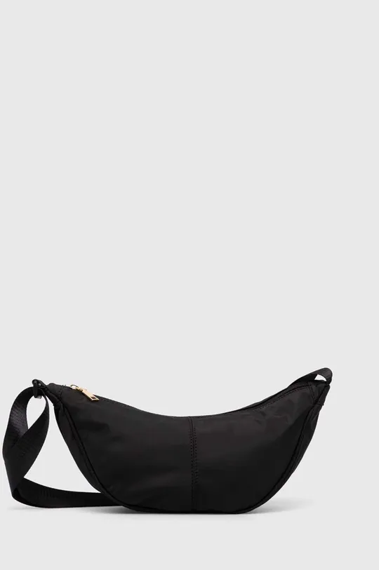 čierna Cestovná taška cez pás dámska hladká čierna farba Dámsky