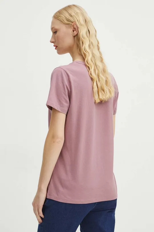 Bavlnené tričko dámske s prímesou elastanu ružová farba <p>95 % Bavlna, 5 % Elastan</p>