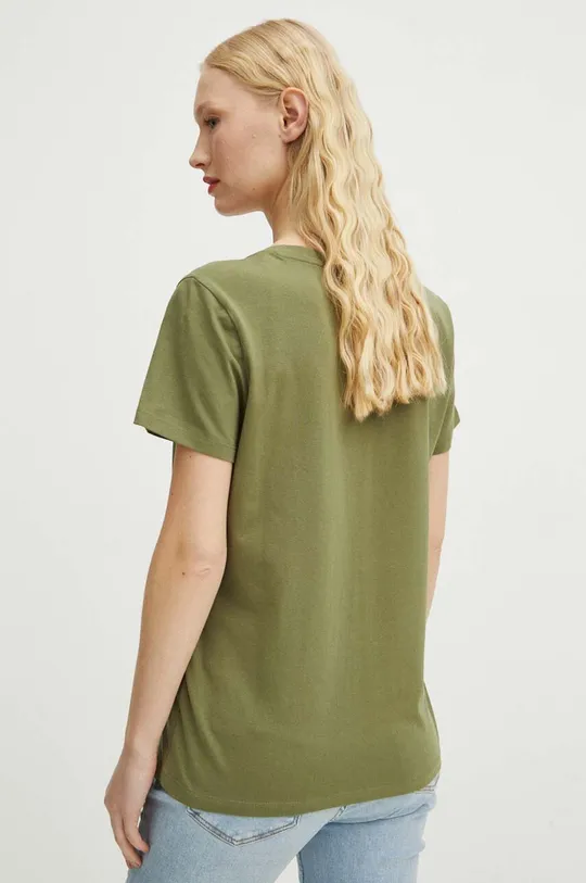 Bavlnené tričko dámske s prímesou elastanu zelená farba <p>95 % Bavlna, 5 % Elastan</p>