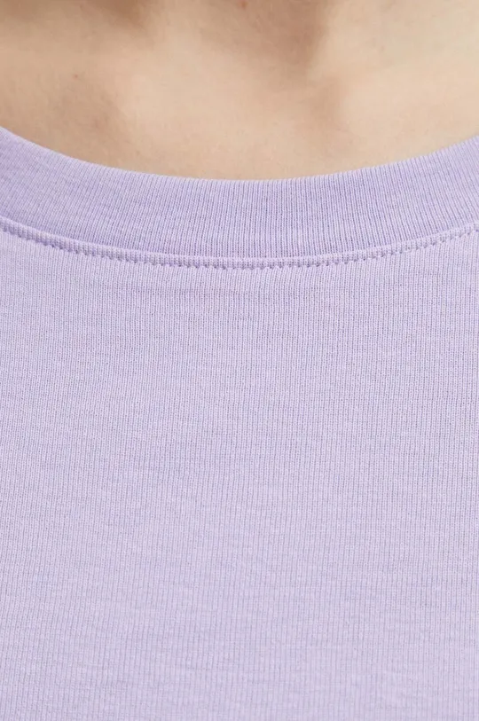 T-shirt bawełniany damski kolor fioletowy Damski