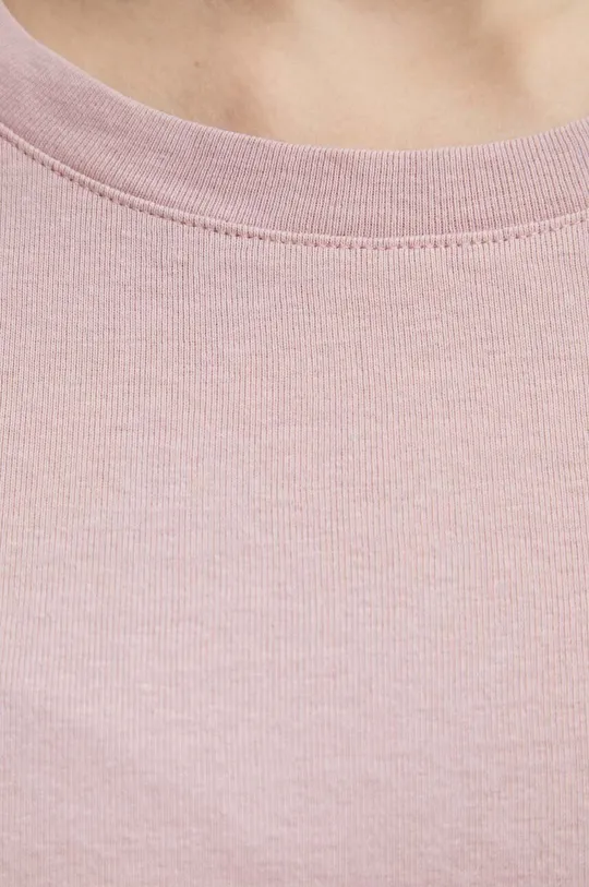 Bavlněné tričko růžová barva Dámský