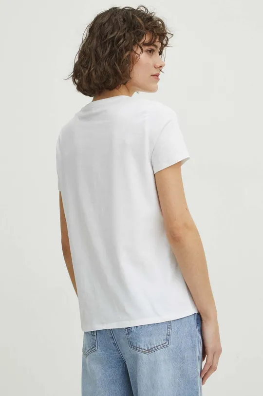 Bavlnené tričko dámske s prímesou elastanu biela farba <p>95 % Bavlna, 5 % Elastan</p>