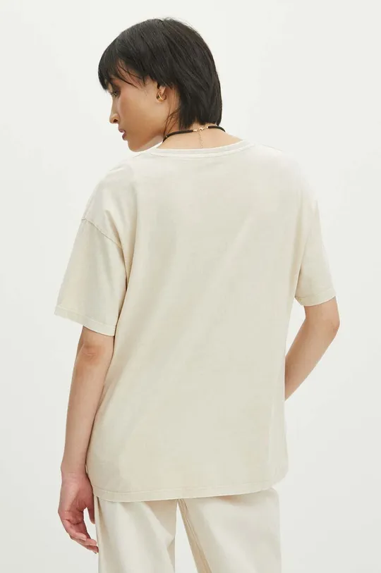 Bavlnené tričko dámske spraté béžová farba <p>100 % Bavlna</p>
