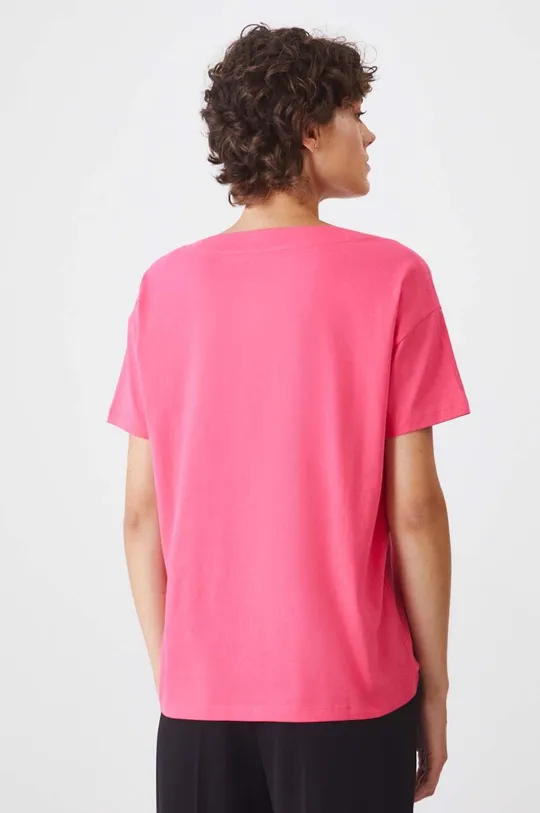 T-shirt bawełniany damski kolor różowy 100 % Bawełna