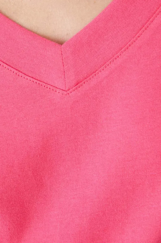 T-shirt bawełniany damski kolor różowy Damski