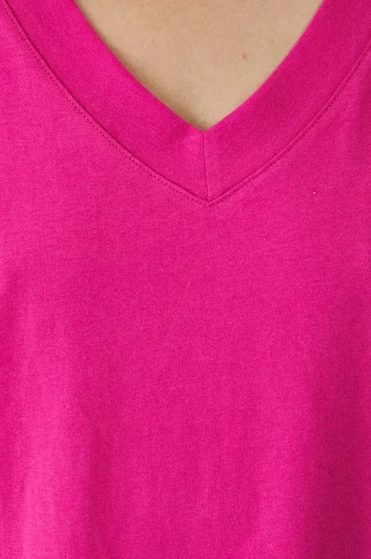 T-shirt bawełniany damski kolor różowy Damski