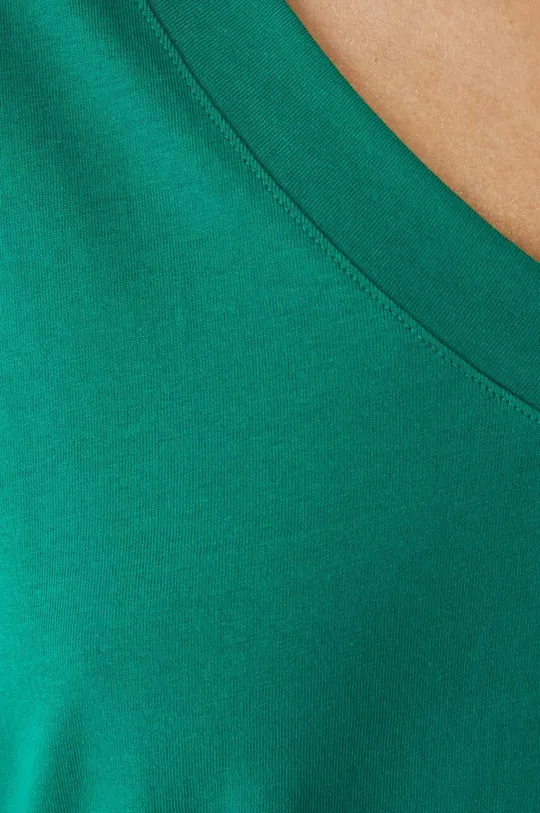 T-shirt bawełniany damski kolor zielony Damski