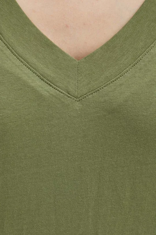 zielony T-shirt bawełniany damski kolor zielony