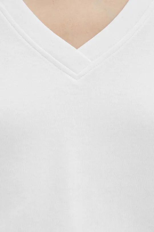 T-shirt bawełniany damski interlock kolor biały Damski