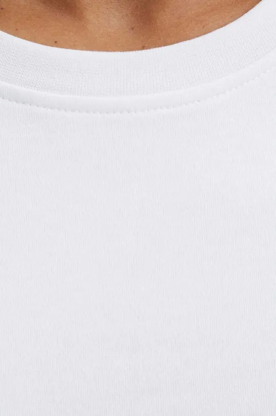 T-shirt bawełniany damski interlock kolor biały Damski