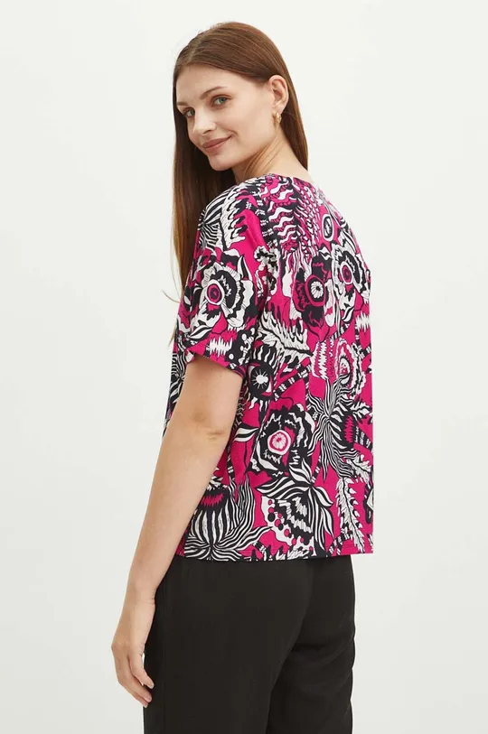 T-shirt bawełniany damski wzorzysty kolor multicolor 100 % Bawełna
