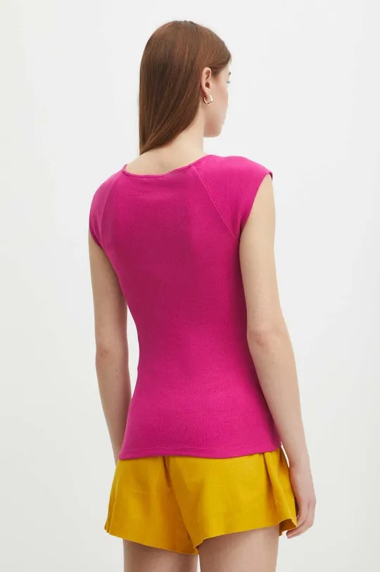 Bavlnené tričko dámske s prímesou elastanu pruhované fialová farba <p>95 % Bavlna, 5 % Elastan</p>
